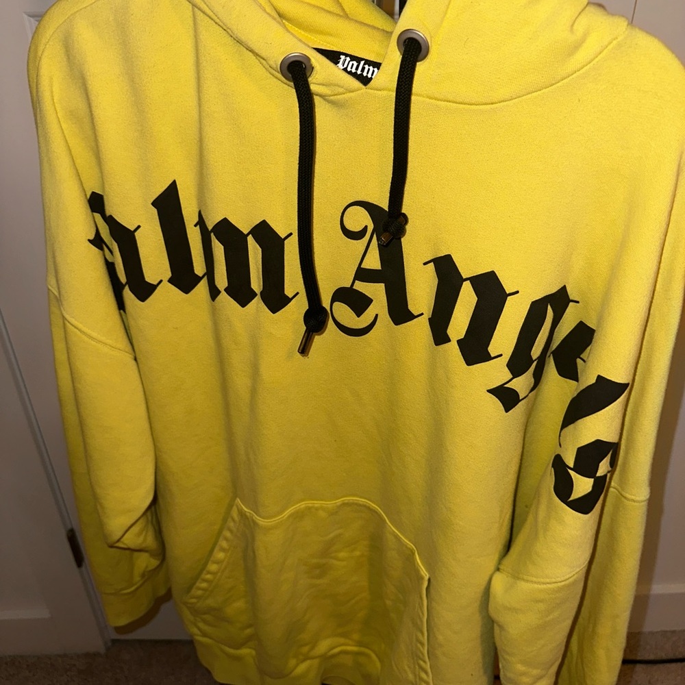 Palm Angels Men’s Yellow Logo Hoodie